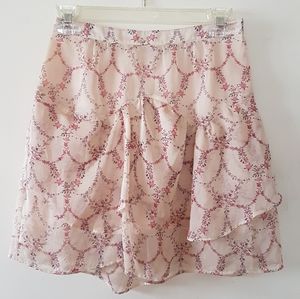 Love21 Soft Pink Floral Tiered Skirt